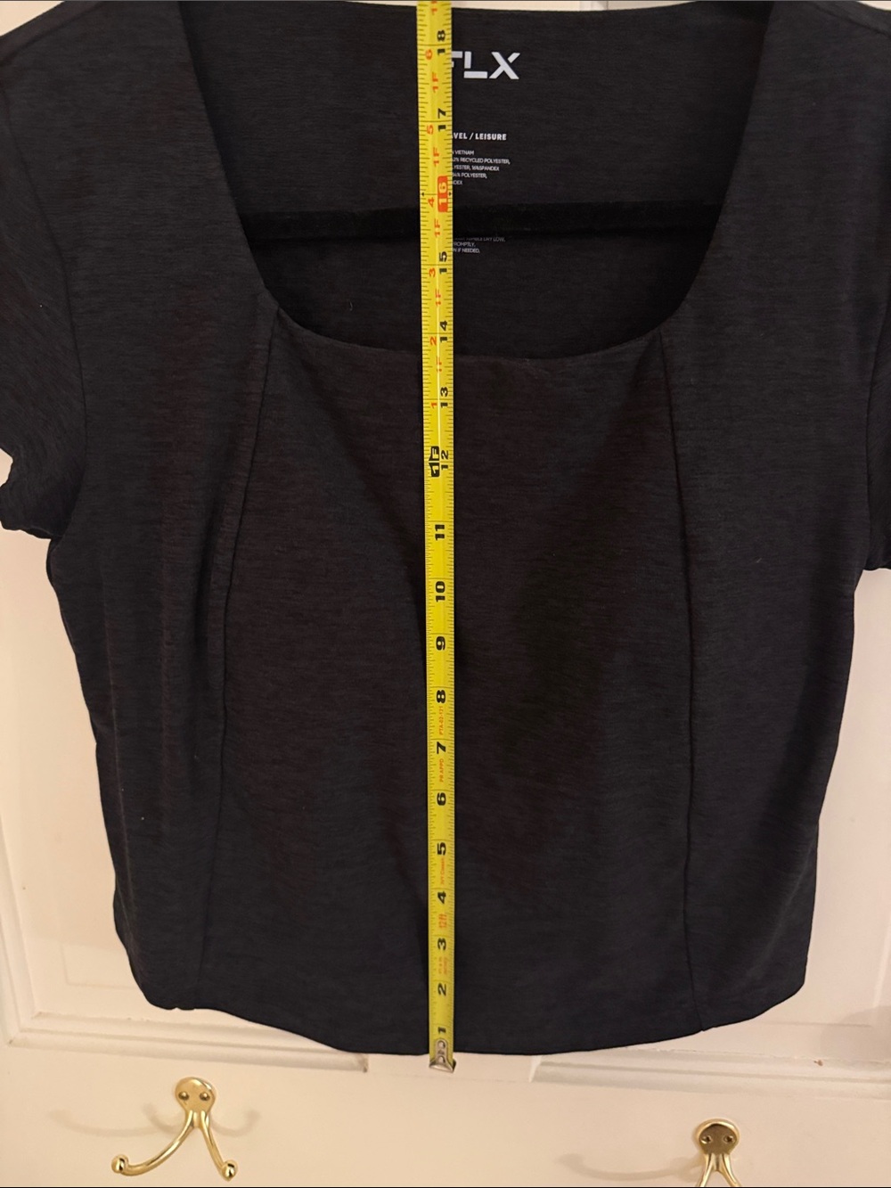Women's Black Scoop Neck Short Sleeve Top with built in bra size L - Picture 5 of 5